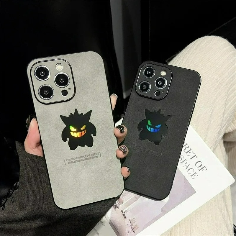 Phone Cases Xs Max - Cartoon Anime Gengar Leather Texture Laser