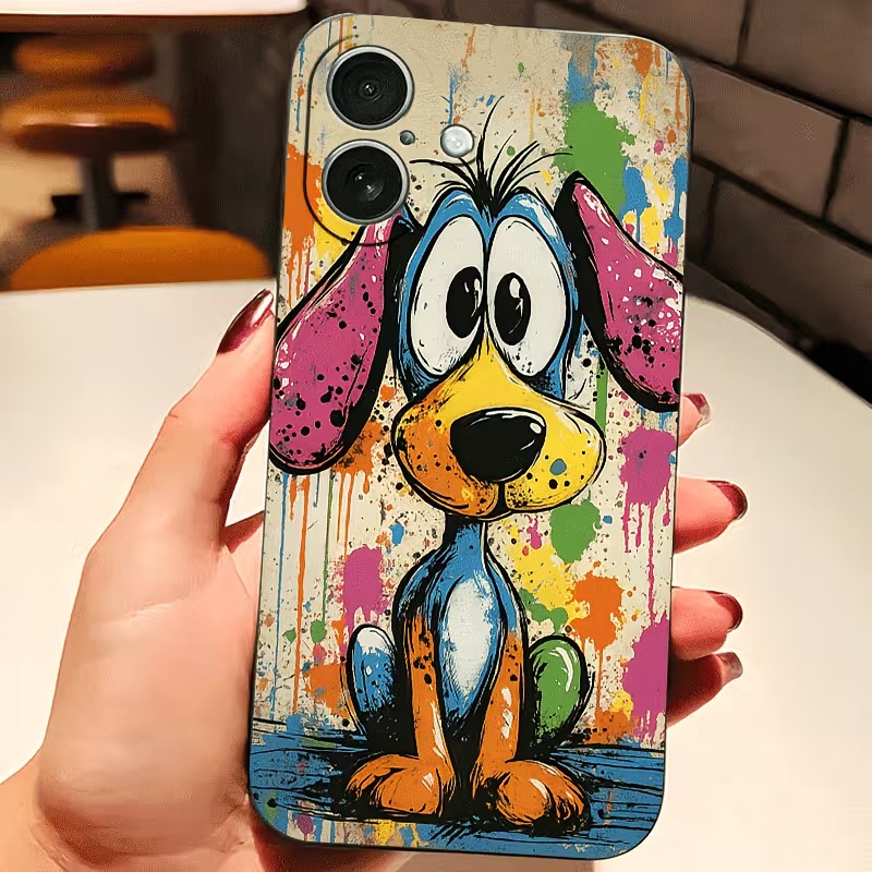 Phone Cases Xs Max - Graffiti Colored Puppy TPU Phone Case