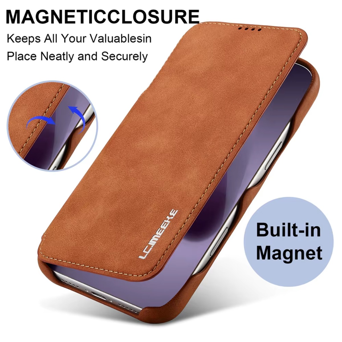 Phone Cases That Hold Cards - Leather Wallet Magnetic Flip Cover with