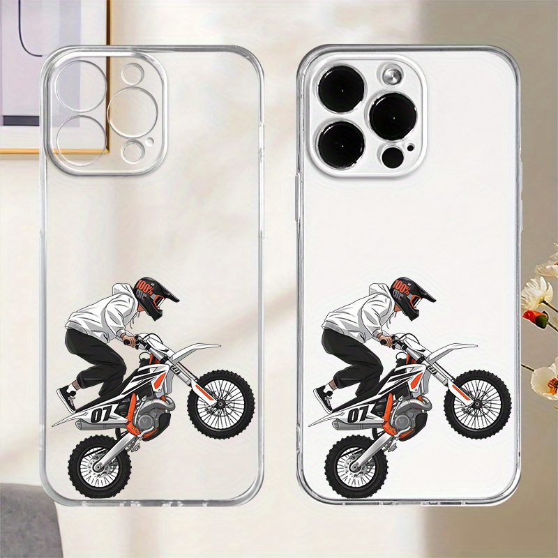 Phone Cases Vape - Motorcycle Boy Pattern Transparent Phone Case