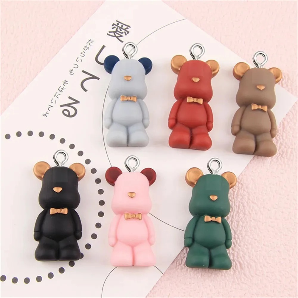 Phone Cases With Charms - 10pcs Kawaii Bow Bear Resin Pendants,
