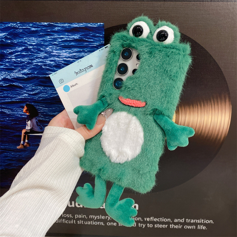 Phone Cases For Samsung - Plush Frog Phone Case, Cute Green
