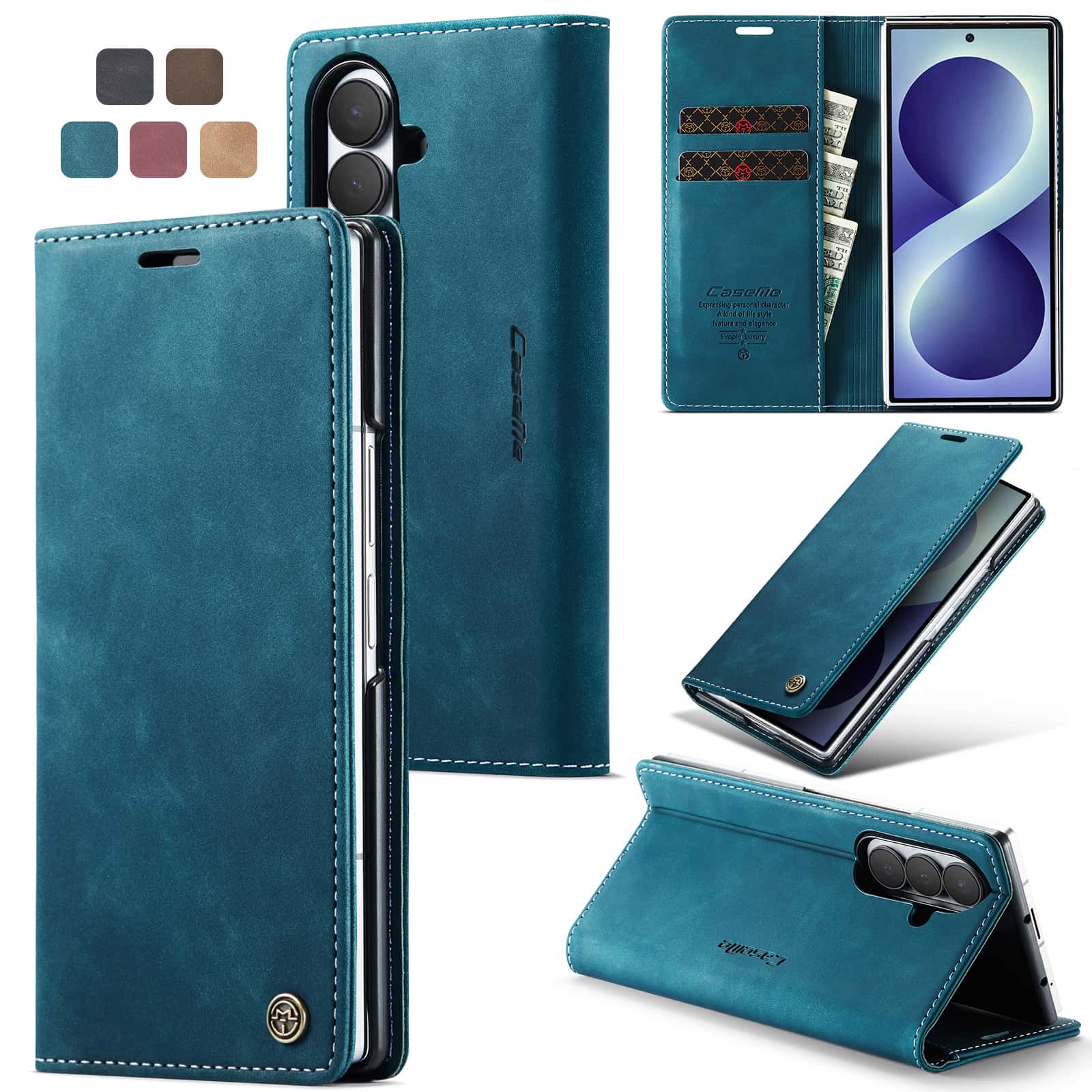 Leather Flip Wallet Case for S - Leather Folio Wallet Case 评论和价格