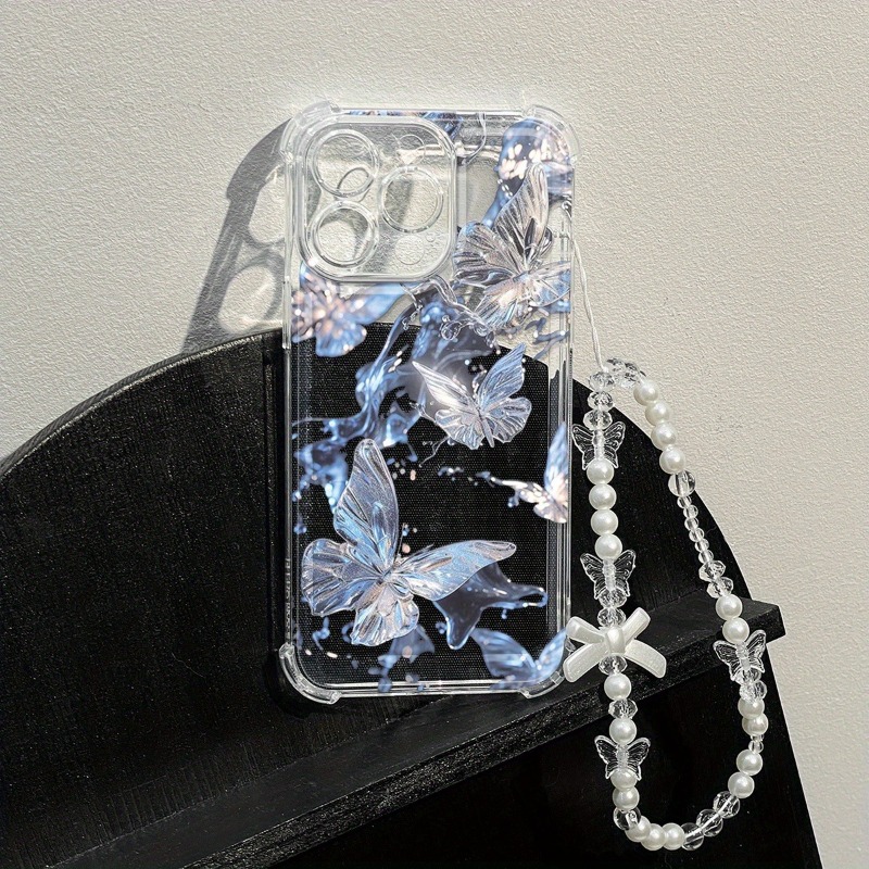 Blue Butterfly Transparent Pho - Phone Cases With Charms 评论和价格