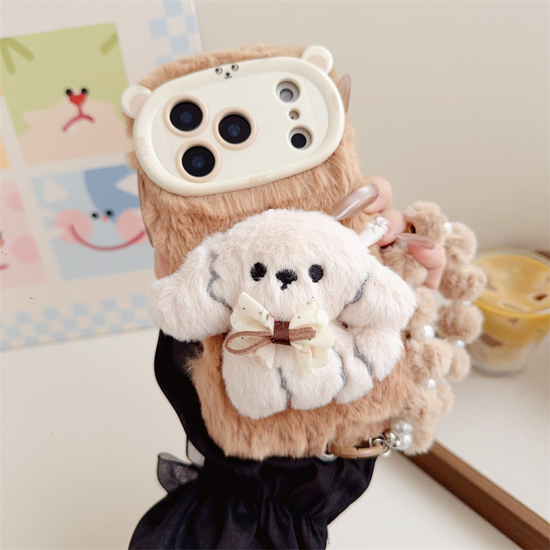 3D Cartoon Bowknot Puppy Warm  - Phone Cases Apple 评论和价格