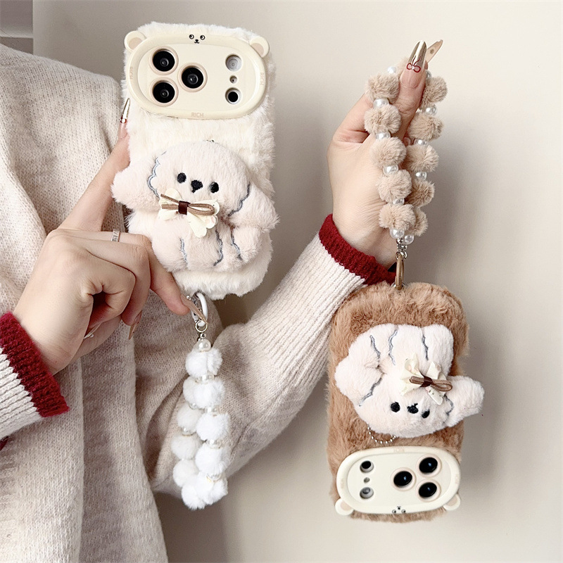 3D Cartoon Bowknot Puppy Warm  - Phone Cases Apple 评论和价格