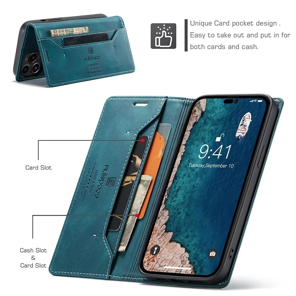 Leather Cases for IPhone 16 15 - Leather Folio Wallet Case 评论和价格