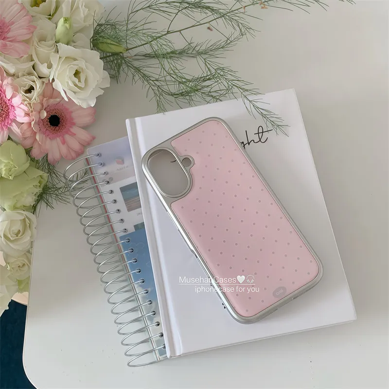 Korean ins Cream Pink Polka Do - Phone Cases That Charge Your Phone 评论和价格