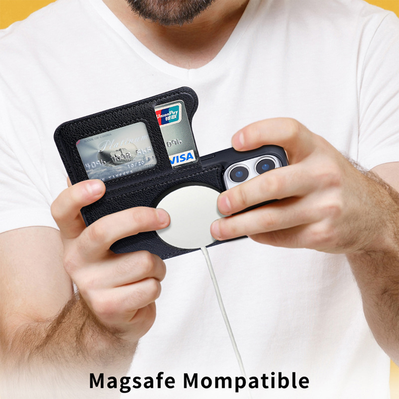 For Magsafe Magnetic Flip Leat - Phone Cases That Hold Cards 评论和价格