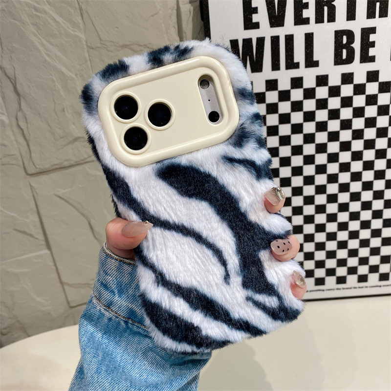Luxury Zebra Pattern Fluffy Pl - Phone Cases Apple 评论和价格