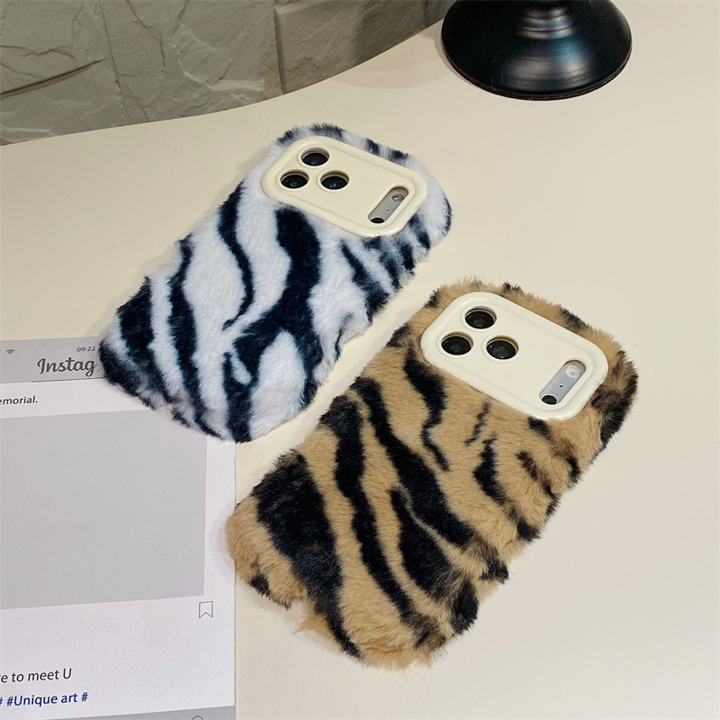 Luxury Zebra Pattern Fluffy Pl - Phone Cases Apple 评论和价格