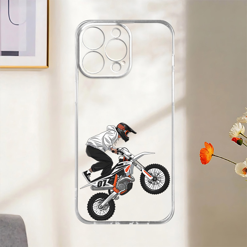 Motorcycle Boy Pattern Transpa - Phone Cases Vape 评论和价格