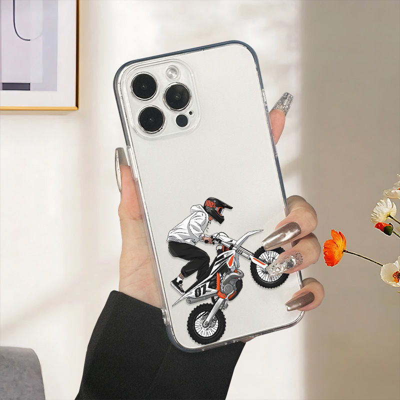 Motorcycle Boy Pattern Transpa - Phone Cases Vape 评论和价格