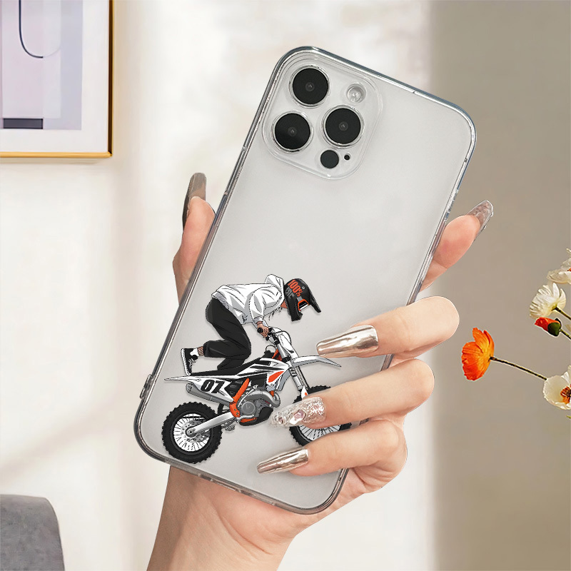 Motorcycle Boy Pattern Transpa - Phone Cases Vape 评论和价格