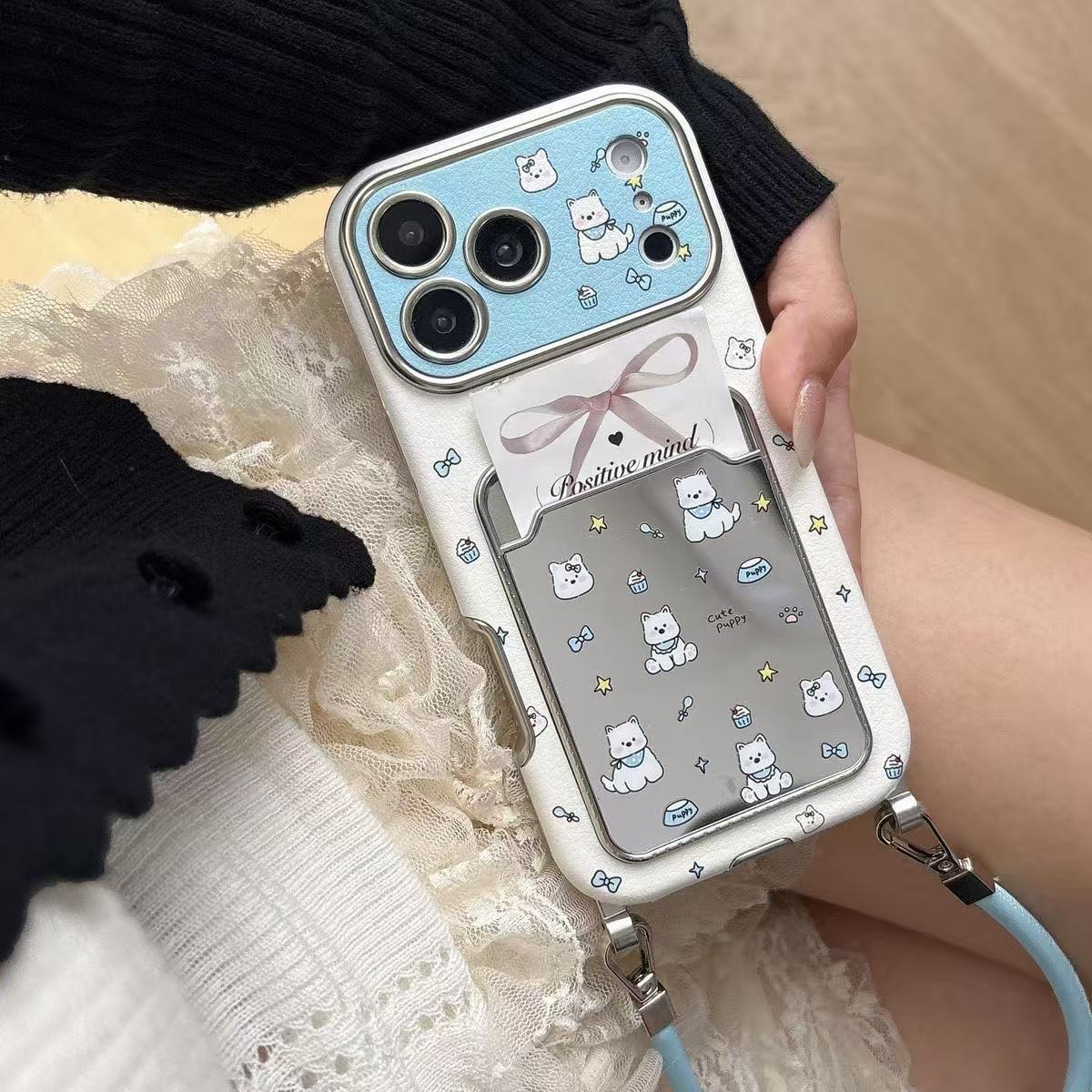Cute Puppy Mirror Card Holder  - Phone Cases That Hold Cards 评论和价格